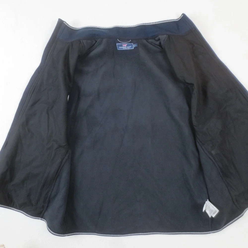 Vineyard Vines Vest Mens L Navy Mountain‎ Sweater Fleece Full Zip Outdoor Hiking